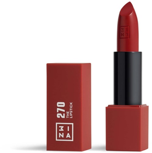 Ett rött läppstift med svart botten, del av en låda märkt '270 THE LIPSTICK' från ZNA.