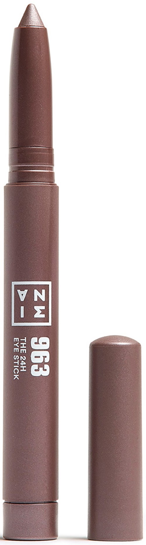 A brown makeup crayon with the cap removed, showing the tip, and text on the side indicating shade 953.
