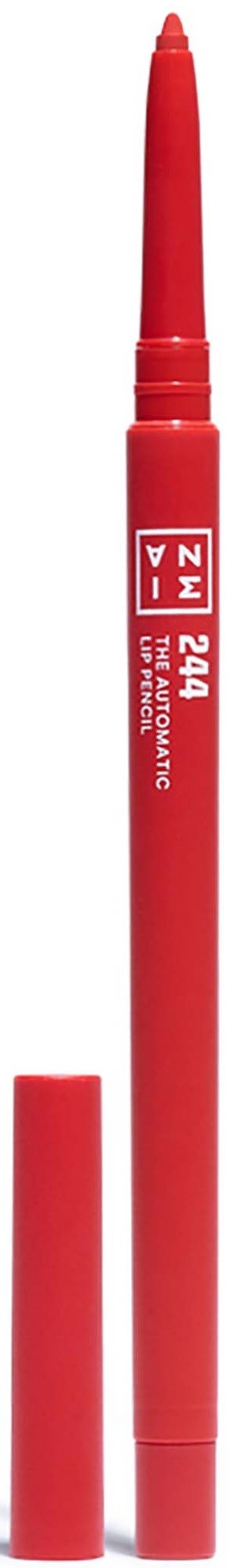 Red marker pen with cap removed, showing the tip. Text on it says "NE 24" and "Waterbased".