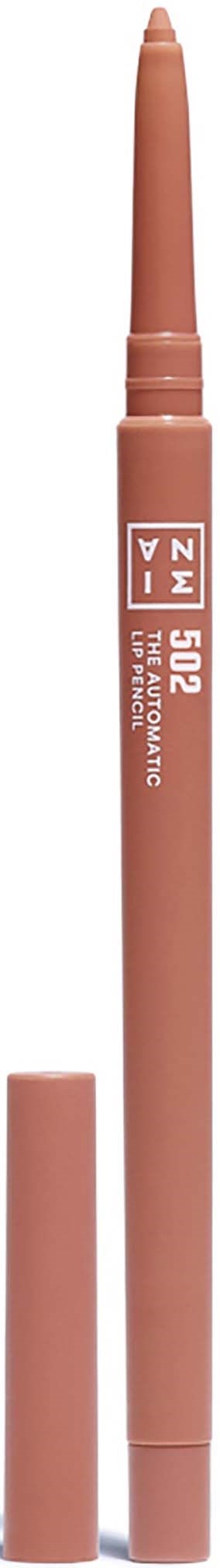 A beige or flesh-colored pen with a retractable tip and a cap. It has text on the body, including "502" and more.