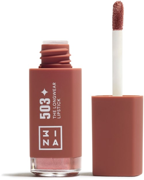 Ett läppstiftsförvar med applikator, märkt '503 THE LONGWEAR LIPSTICK' i vitt text.