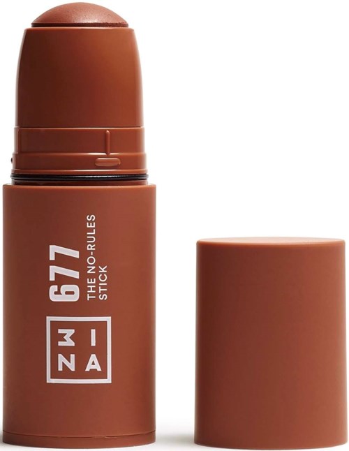 A brown deodorant stick with a cap, with white text and a logo on the body.