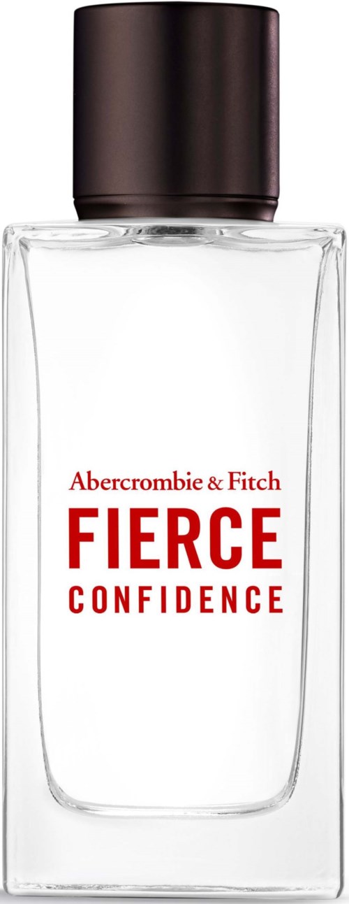 Een parfumfles met label Abercrombie & Fitch Fierce Confidence en een donkere dop.