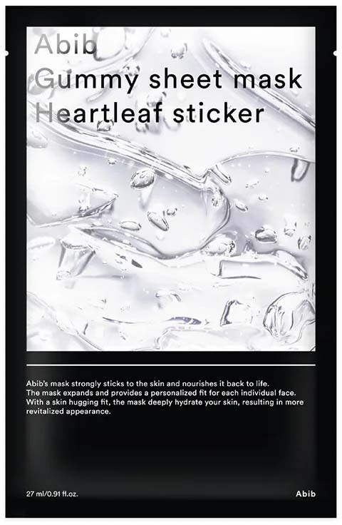 Gellysheetmasker met hartblad-sticker, biedt hydratatie en voeding voor de huid.
