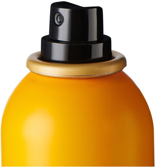 A yellow container with a black spray nozzle on top.