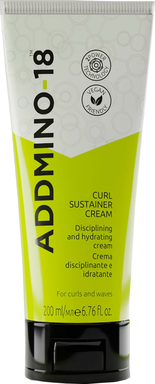 A tube of ADMDING 18 Curl Sustainer Cream with green and white design, contains 200 ml, for curls and waves.