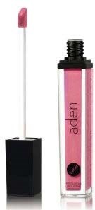 Leppeglans i gjennomsiktig tube med svart lokk, rosa farge og applikator.