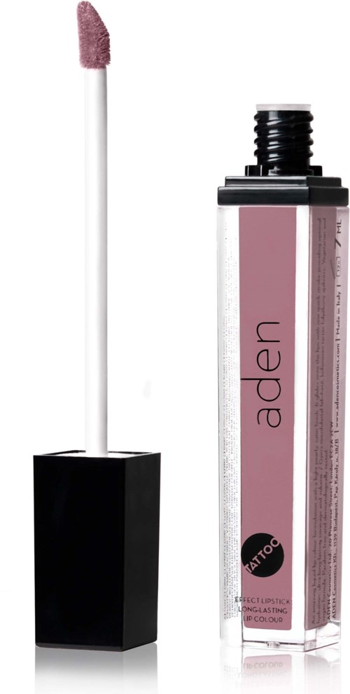 Ein Lipgloss-Röhre mit rosa Farbton und Applikatorspitze, die aus der Tube ragt.