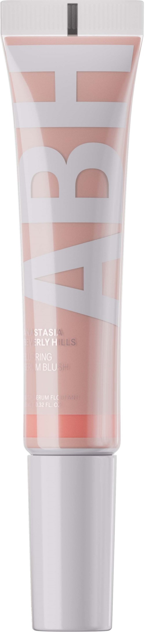 Een tube met een zwart rietje bovenaan en roze en witte branding die 'HABE' zegt.