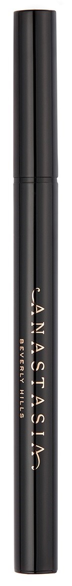 Een zwart, penvormig make-upproduct met gouden letters die "ANASTASIA BEVERLY HILLS" lezen.