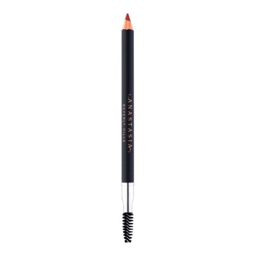 Ein schwarzer Augenbrauenstift mit einem Spoolie an einem Ende und einem Stift am anderen, beschriftet 'Anastasia Beverly Hills'.