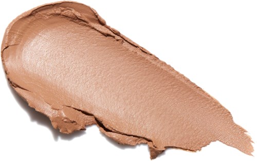 A smear of light brown makeup or foundation with a smooth, creamy texture. No additional objects present.