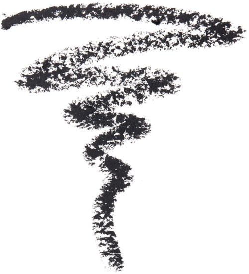 Een zwarte tornado van inkt of rook die naar beneden draait, breder bovenaan en smaller onderaan.