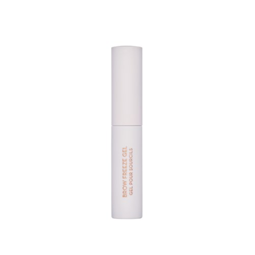 En vit tubbehållare med orange text, märkt 'BROW FREEZE GEL'.