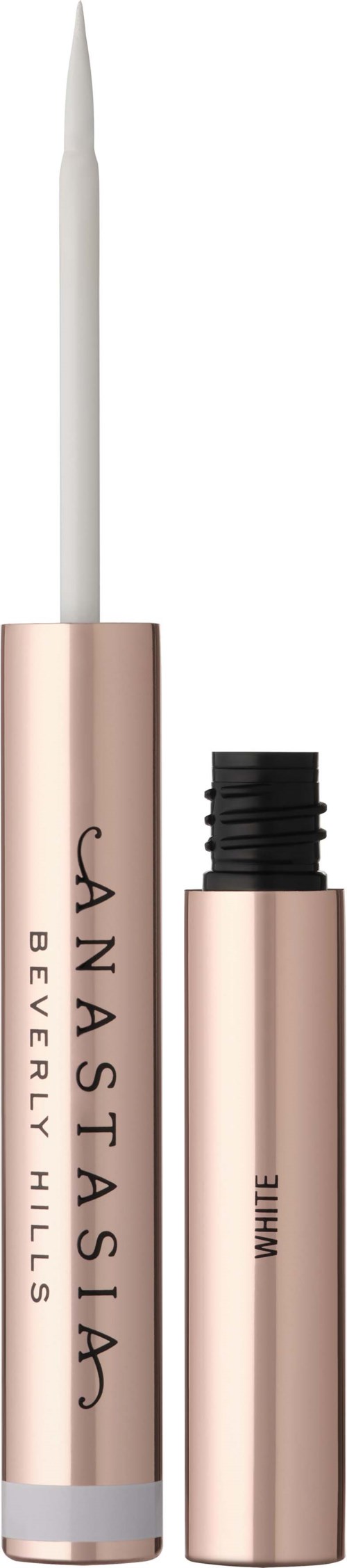 Ein Tube mit einem weißen Applikator, beschriftet 'Anastasia Beverly Hills,' scheint ein Kosmetikprodukt zu sein.
