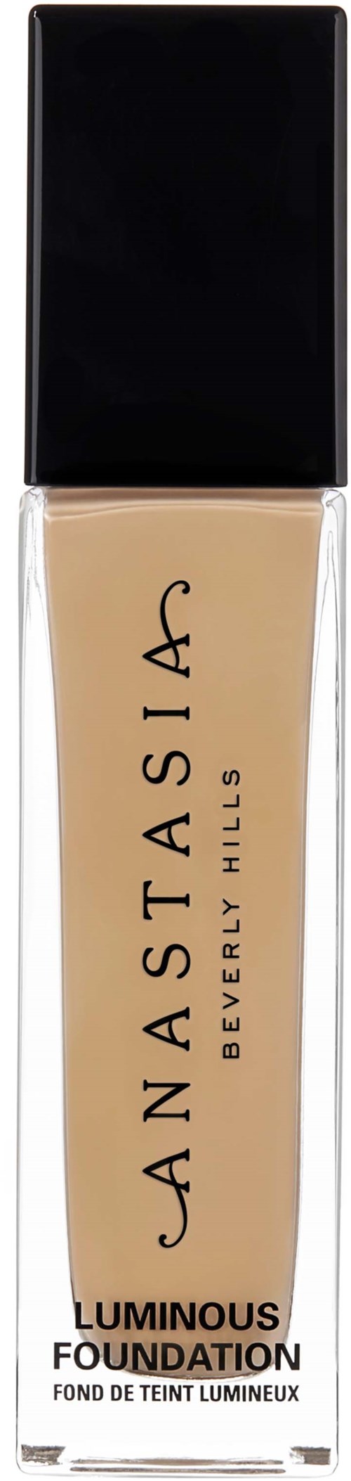 Anastasia Beverly Hills nestemäinen meikkivoideputeli mustalla kannella ja läpinäkyvällä kehyksellä.