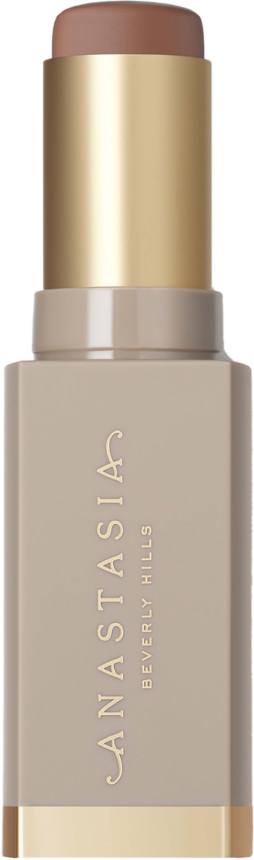 A bottle of beige foundation with a gold cap from Anastasia Beverly Hills.