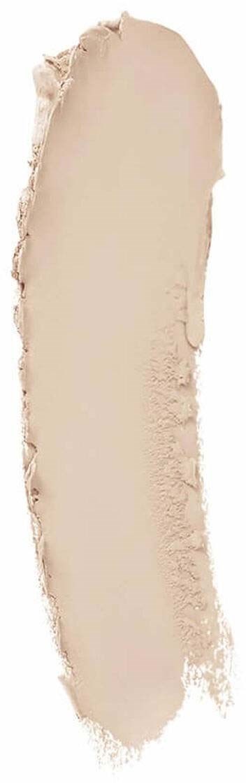 A beige powder spread in a long, curved shape on a white background.