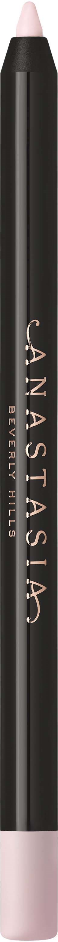 A black lip liner pencil with pink cap and the brand name Anastasia written in white along the side.