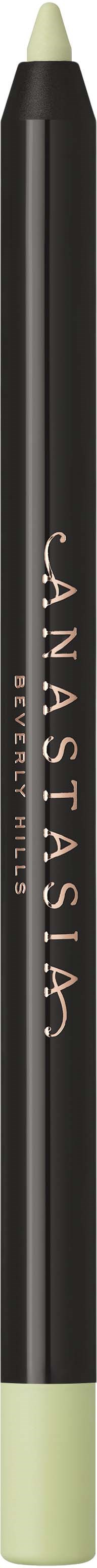 Black eyebrow pencil with light green cap and end, with white text reading Anastasia Beverly Hills.