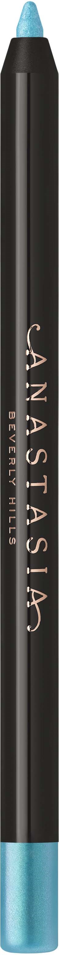 Makeup pencil with blue tip and black body labeled Anastasia Beverly Hills.