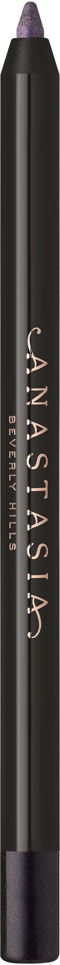 Black eyeliner pencil with a purple tip and the Anastasia logo written in gold letters.
