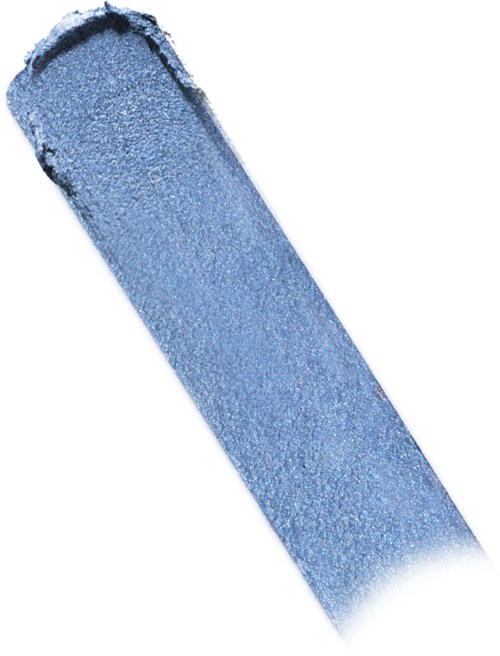 Blauwe oogschaduwstaal met matte finish en licht afgeronde rand.