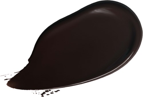 Eine schwarze Flüssigkeit oder Gel mit glatter, glänzender Oberfläche, in Tropfenform, mit einigen Tropfen daneben.