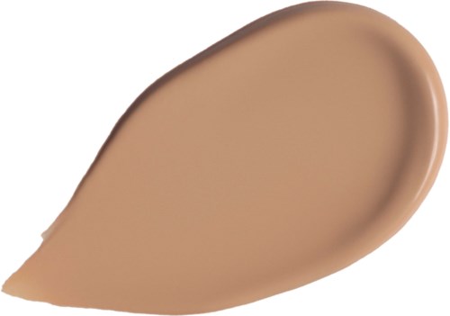 Ein Klecks beige flüssige Foundation mit glatter, cremiger Textur auf weißem Hintergrund.