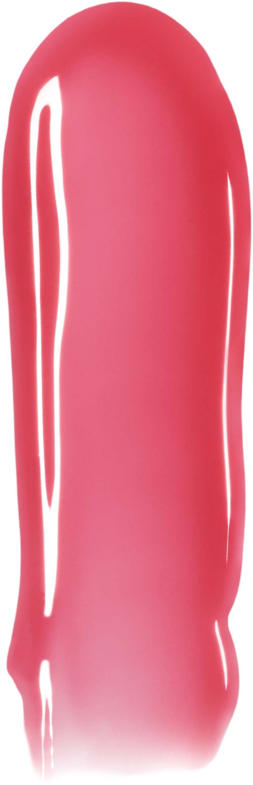Lang rosa leppestift eller lipglossrør med en skinnende overflate.