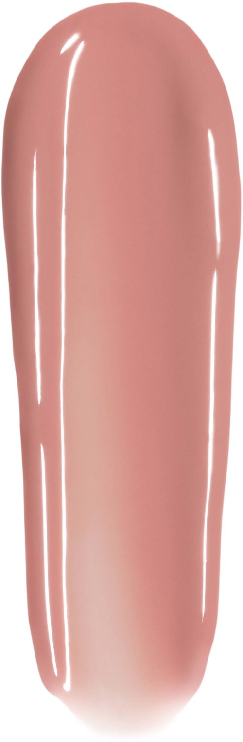 Krem rosa gelnegllakk på hvit bakgrunn.