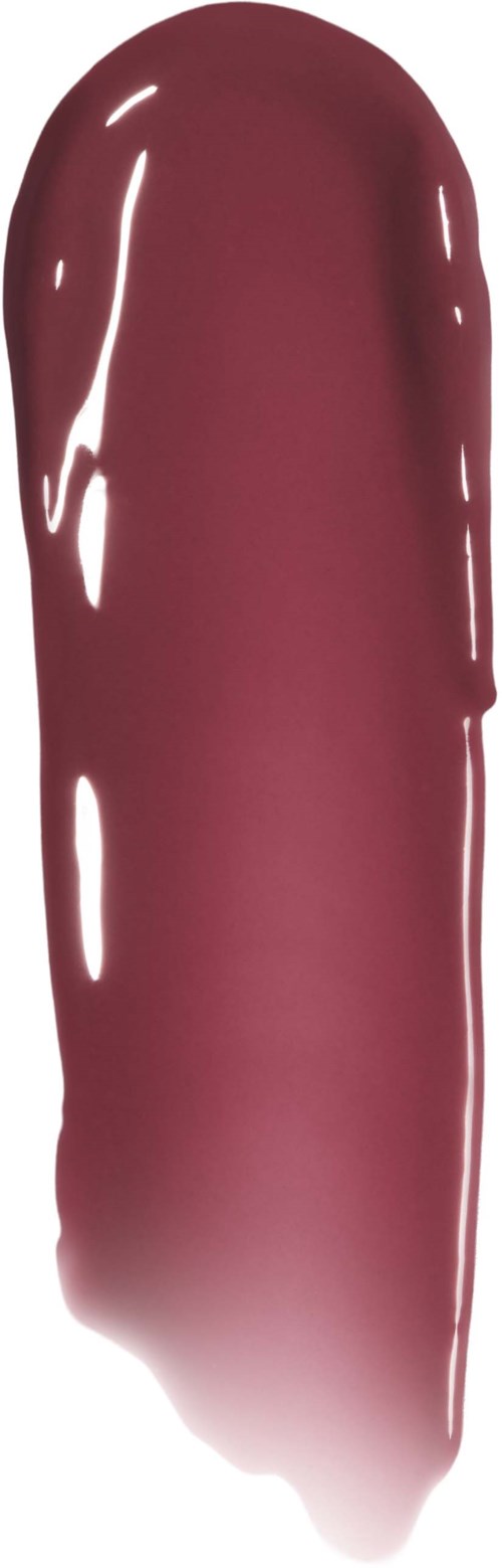 En prøve av matt mauve leppestift med jevn, glatt farge og litt avrundet tupp.