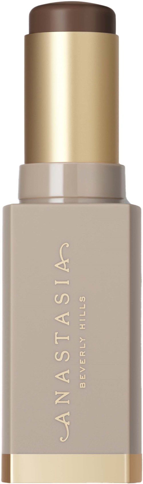 Een beige tube met een gouden dop, gemarkeerd "ANASTASIA BEVERLY HILLS."