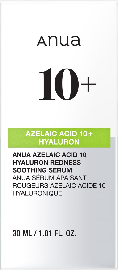 Dit is een doos voor een huidverzorgingsserum met hyaluronzuur, tegen roodheid en kalmerend, 30 ml.