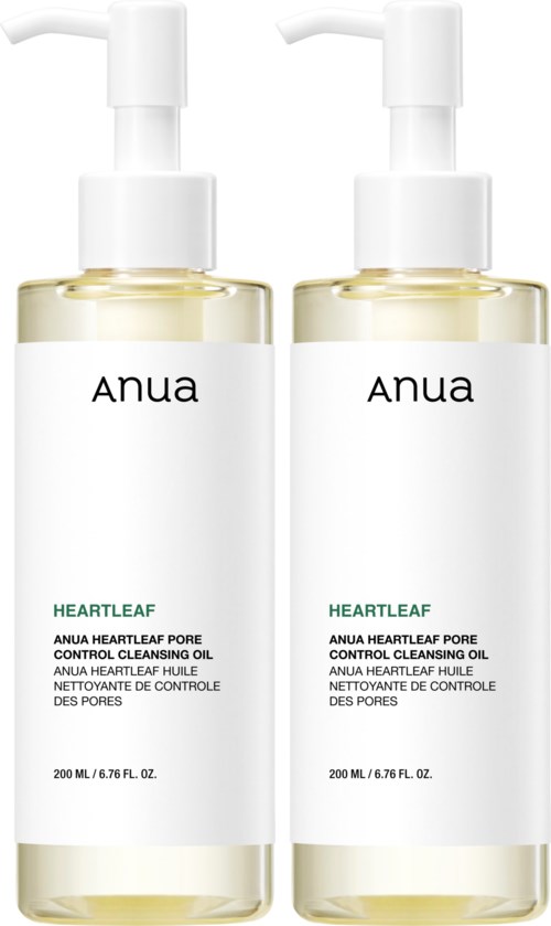 Zwei Flaschen Anua Heartleaf pore control Reinigungöl mit Pumpe.