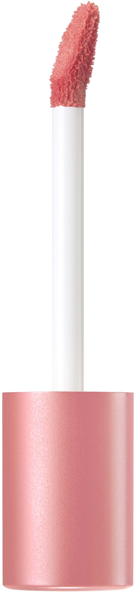 Roze vloeibare lippenstift met applicator. De lippenstift is licht gebruikt en heeft een zachte, matte afwerking.