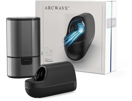 Ein Gerät mit elegantem Design, möglicherweise ein Wasser- oder Luftreiniger, gezeigt mit Verpackung und Zubehörteilen.
