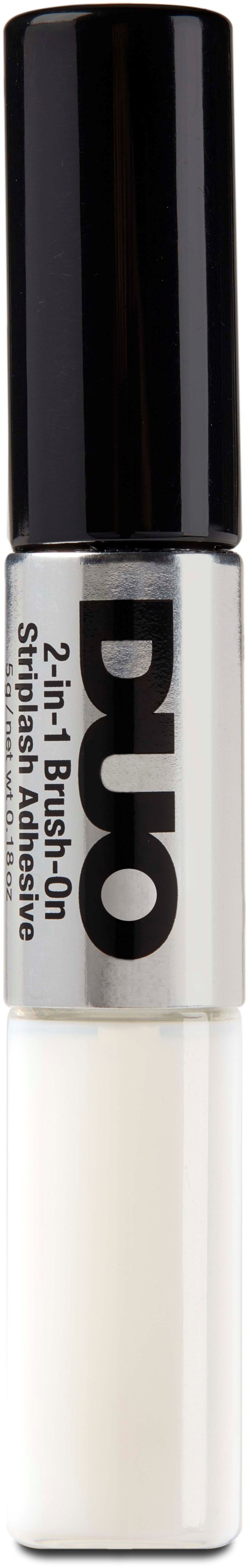 A white and black marker with the label "Duo" for brush-on makeup or paint.