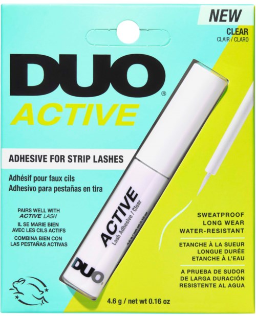 Adhesive for strip lashes, waterproof, long wear, water-resistant, 4.6 grams, DUO ACTIVE.
