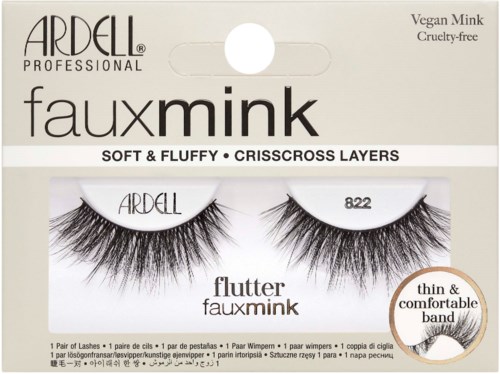 Falsche Mink-Wimpern mit weichen, flauschigen Schichten, leichtem Band und veganem, tierversuchsfreies Label.
