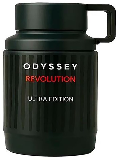 En svart vattenflaska märkt 'Odyssey Revolution Ultra Edition' med handtag och skruvkork.