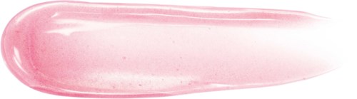 A pink makeup brush stroke with a glossy finish on a black background.