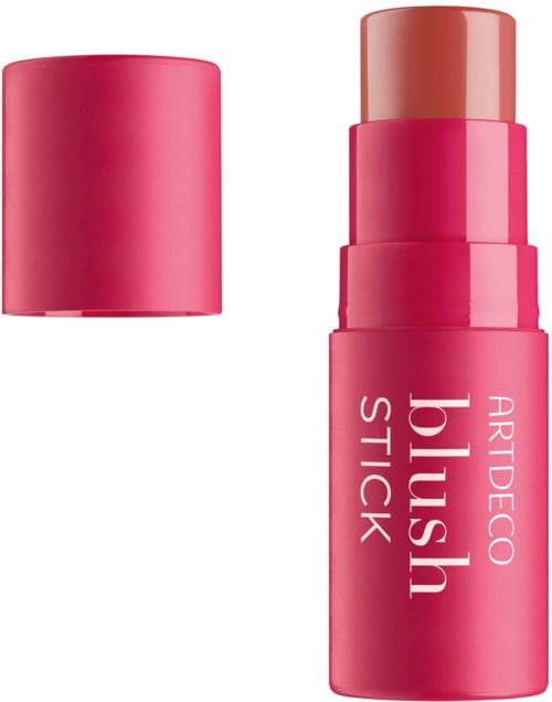 Roze lippenstift met bijpassend deksel, gemarkeerd "ARTDECO blush stick".