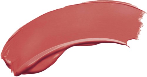 Een roze lippenstiftveging met een gladde, glanzende textuur op een witte achtergrond.