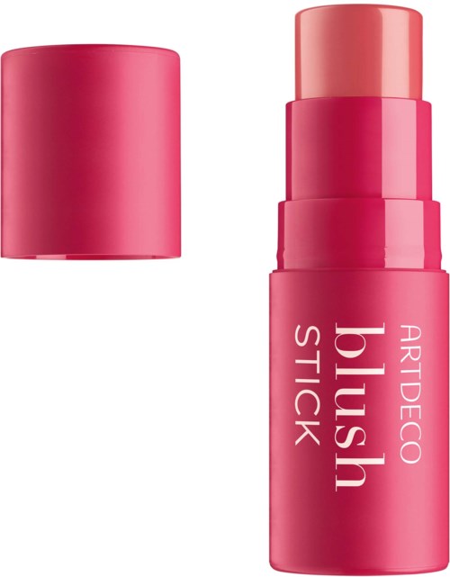 Vaaleanpunainen huulipastilli, Artdeco blush stick -merkki, kansi poissa.