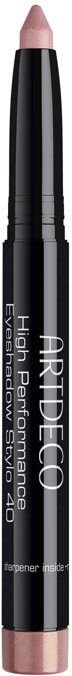 A black crayon-like makeup pencil with pink tip, labeled 'ARTDECO', designed for high performance eyeshadow.