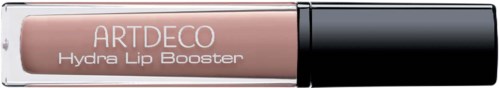 Ein Lippenstiftglas-Röhre mit der Beschriftung ARTDECO Hydra Lip Booster und einer klar pinken Farbe.