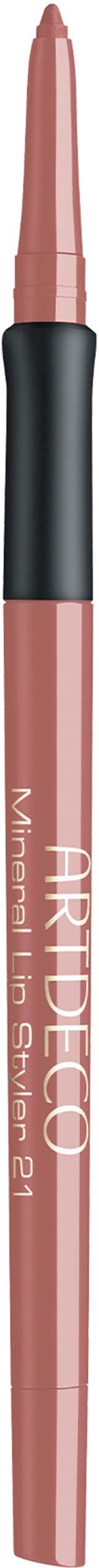 Ein pinker Lipgloss-Stift mit durchsichtiger Kappe und schwarzem Griff, beschriftet 'ARIDICO Make-up Pen'.