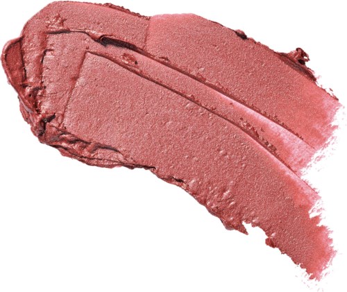 Läppstiftsprov i rosa med en slät, krämig konsistens och lätt glans.