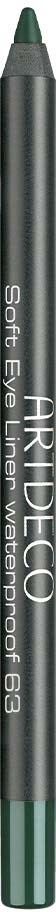 Ein grüner und schwarzer Eyelinerstift mit weißen Text, labeled ARTDECO und 0,3g.